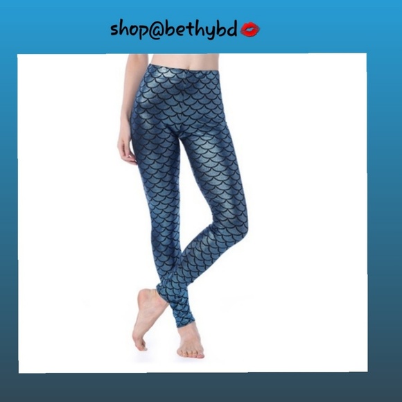 Belle of the Ball Couture Boutique Pants - Mermaid Printed Metallic Leggings